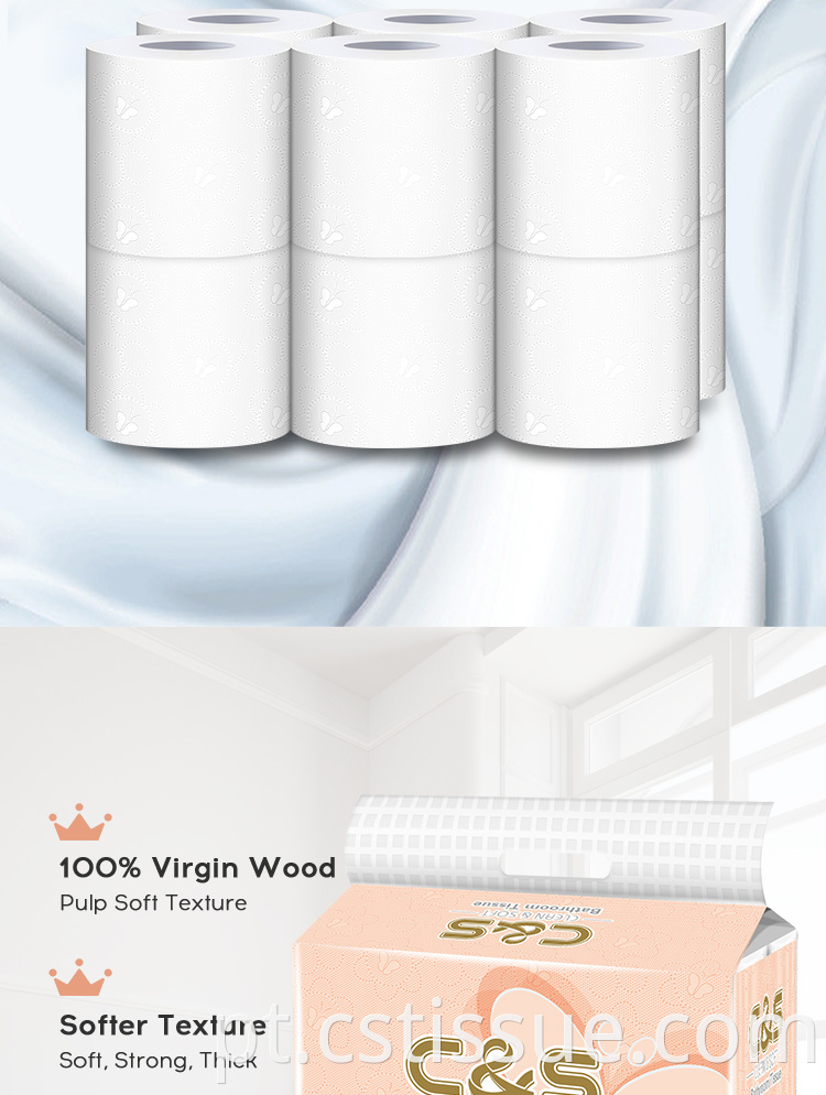 3 camadas de papel higiênico branco rolos de papel higiênico papel higiênico lamine